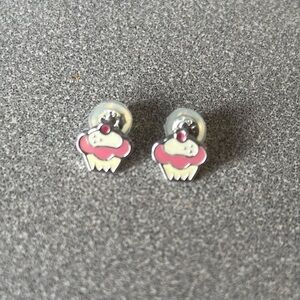 Sterling Silver Cupcake earrings for children’s first piercing